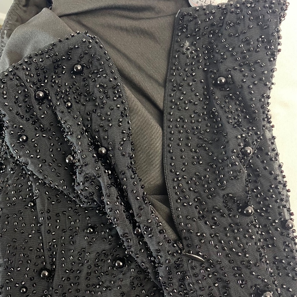 Oh POLLY Danica Embellished Column Low-Rise Maxi Skirt in Black US 4/ UK 8 - Picture 8 of 9